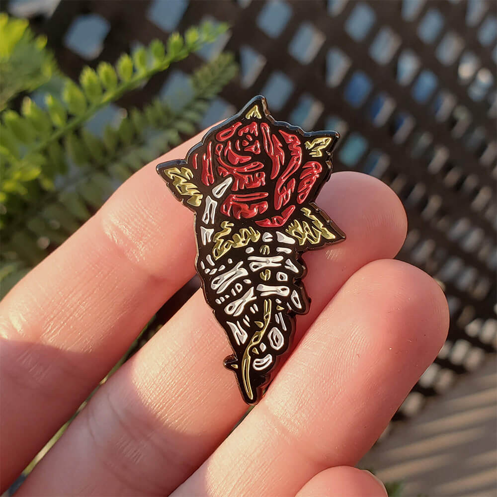 Rose of Death Enamel Pin